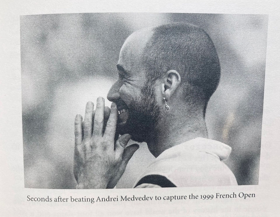 Andre Agassi, Seconds after beating Anrei Medvedev to capture the 1999 French Open
