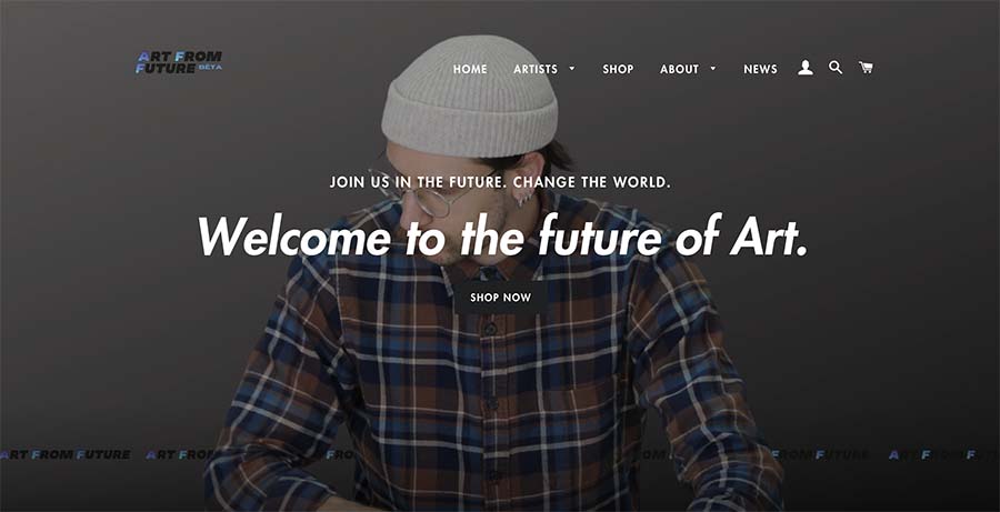 Photo of startup Art From Future's website.