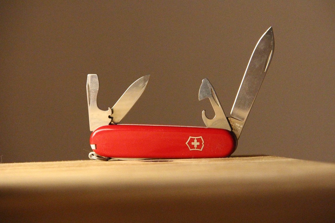 A photo of an open swiss army knife representing the idea of cross-functional talent in marketing