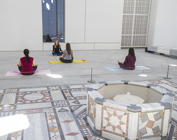 Louvre Abu Dhabi has developed a series of well-being opportunities for its visitors including kayaking or yoga under Jean Nouvel’s dome.
