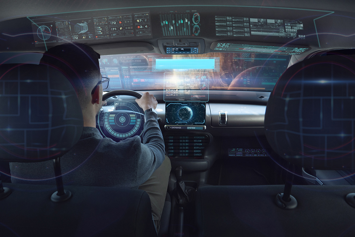 Faurecia's vision of the cockpit of the future.
