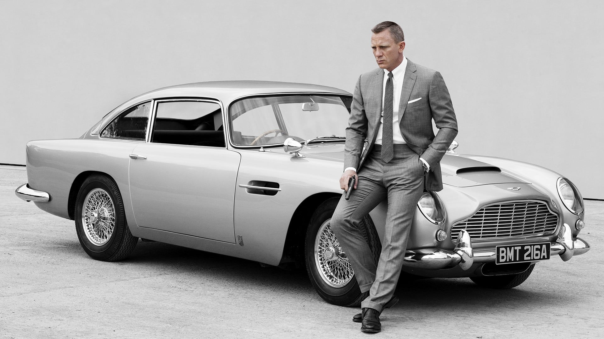 James Bond and his famous Aston Martin DB5