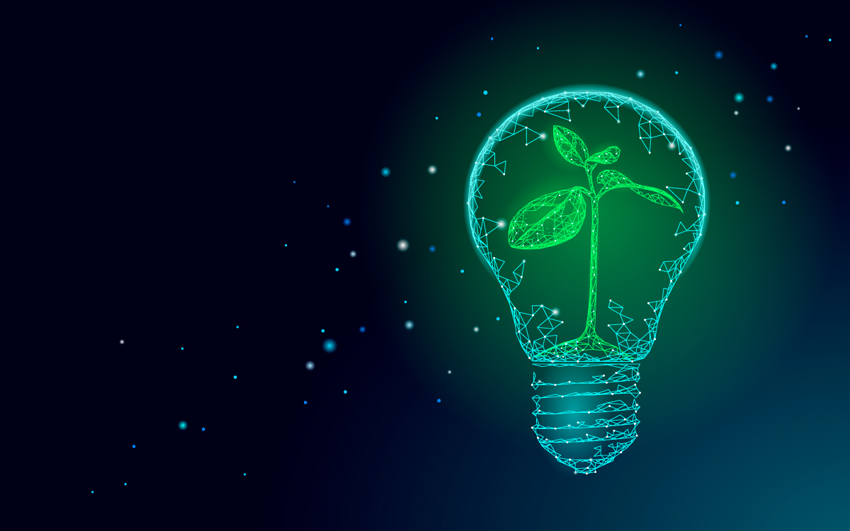 Light Bulb lamp saving energy ecology concept.