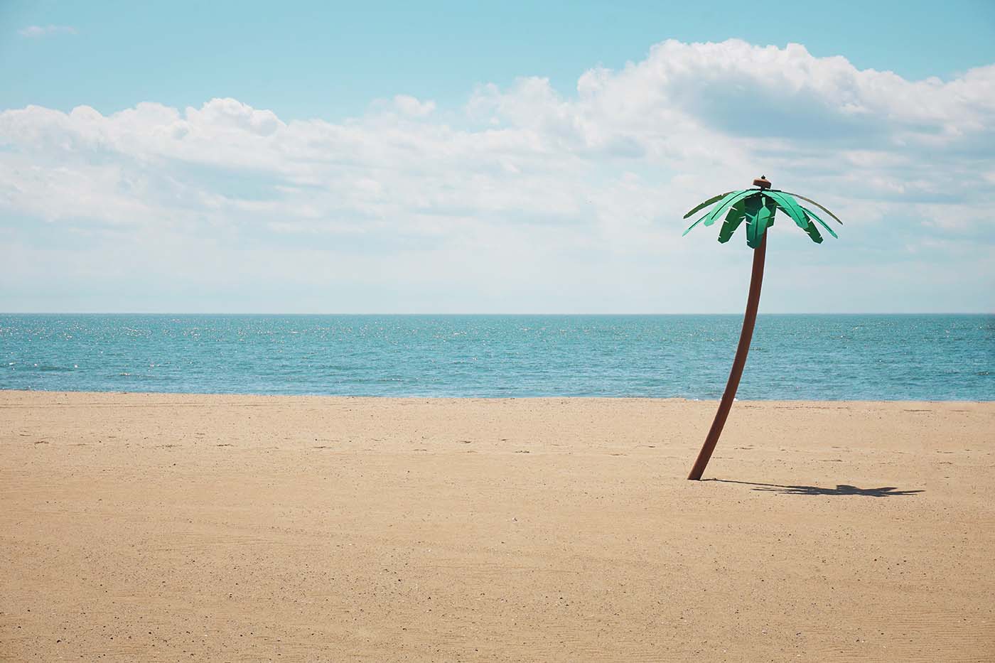 Photo of a fake palm tree on Coney Island.