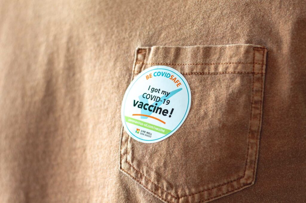 Picture of an "I got my Covid-19 vaccine" sticker