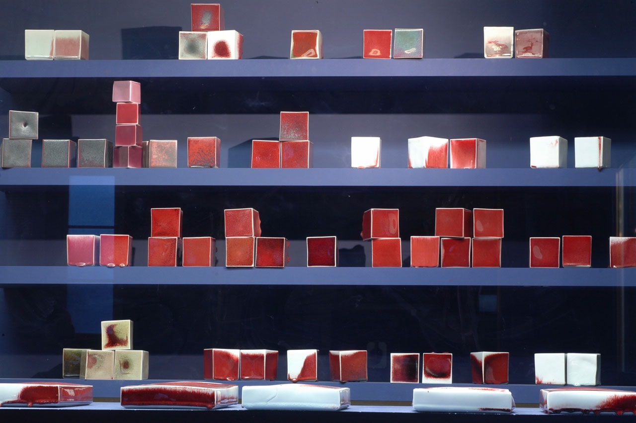 70 cubes created by Emmanuel Boos on display at L'Expérience de la couleur